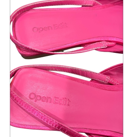 Open Edit Kendall Fuschia Pointy Crystal Embellished Slingback Flats Size - Picture 5 of 11